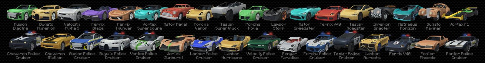 Panorama of the Minecraft Bedrock Marketplace product Super Cars Add-On created by Octovon.