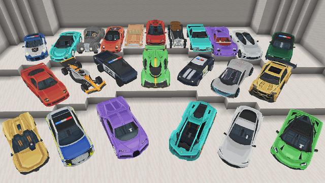 Screenshot of the Minecraft Bedrock Marketplace product Super Cars Add-On created by Octovon.