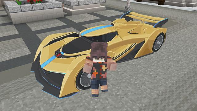 Screenshot of the Minecraft Bedrock Marketplace product Super Cars Add-On created by Octovon.