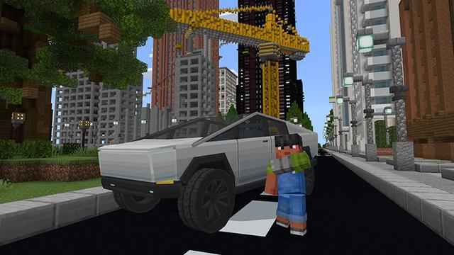 Screenshot of the Minecraft Bedrock Marketplace product Super Cars Add-On created by Octovon.