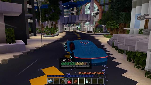 Screenshot of the Minecraft Bedrock Marketplace product Super Cars Add-On created by Octovon.