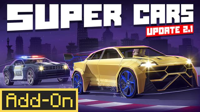 Thumbnail of the Minecraft Bedrock Marketplace product Super Cars Add-On created by Octovon.