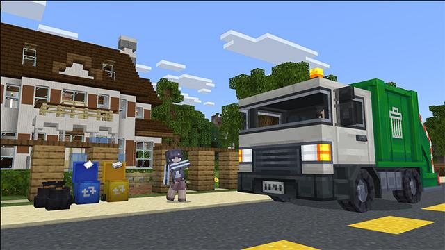 Screenshot of the Minecraft Bedrock Marketplace product Trash & Recycling Add-On created by Octovon.