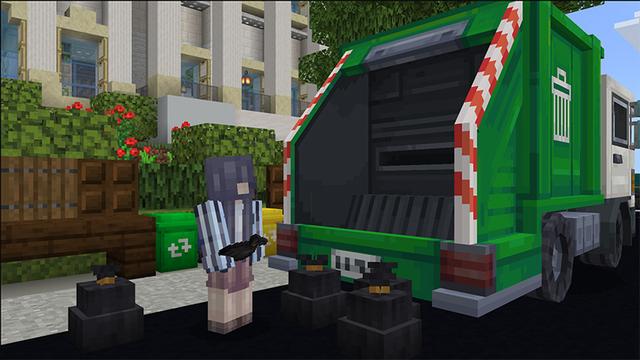 Screenshot of the Minecraft Bedrock Marketplace product Trash & Recycling Add-On created by Octovon.