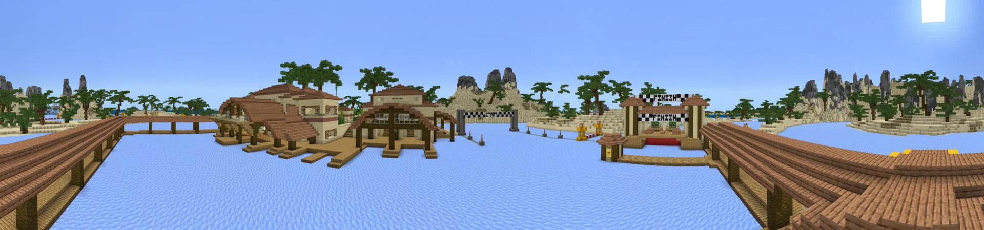 Panorama of the Minecraft Bedrock Marketplace product Tropical Boat Race created by Octovon.