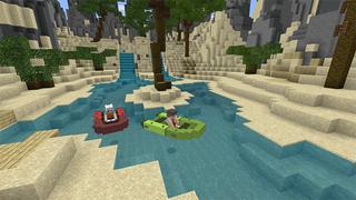Screenshot of the Minecraft Bedrock Marketplace product Tropical Boat Race created by Octovon.