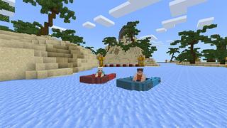 Screenshot of the Minecraft Bedrock Marketplace product Tropical Boat Race created by Octovon.