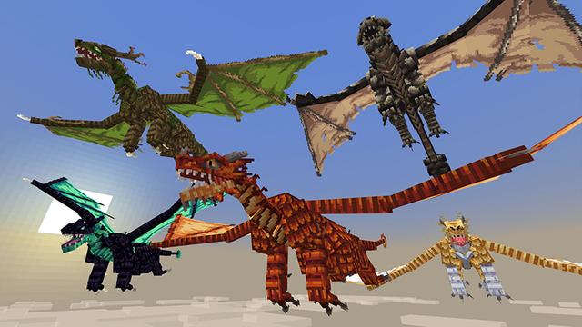 Screenshot of the Minecraft Bedrock Marketplace product WEAPONS + DRAGONS created by Octovon.