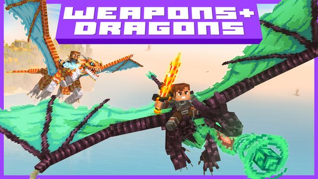 Thumbnail of the Minecraft Bedrock Marketplace product WEAPONS + DRAGONS created by Octovon.