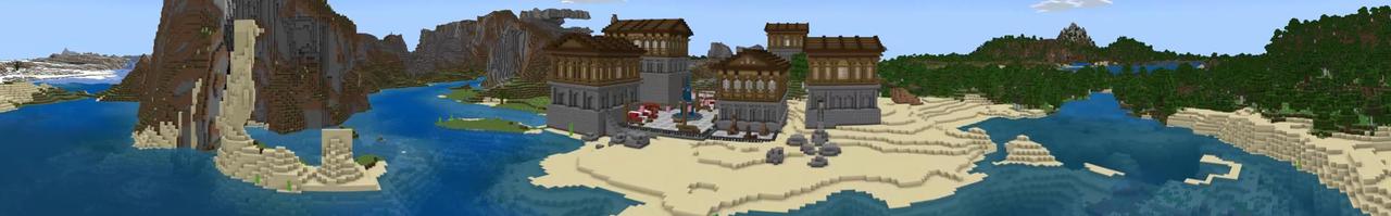 Panorama of the Minecraft Bedrock Marketplace product 100 Hearts Survival created by Odyssey Builds.
