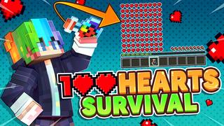 Thumbnail of the Minecraft Bedrock Marketplace product 100 Hearts Survival created by Odyssey Builds.