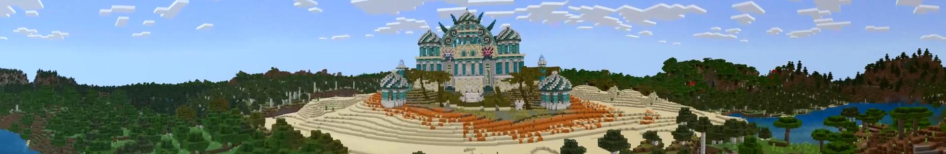 Panorama of the Minecraft Bedrock Marketplace product Axolotl Temple created by Odyssey Builds.
