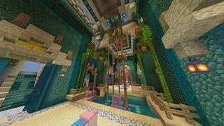 Screenshot of the Minecraft Bedrock Marketplace product Axolotl Temple created by Odyssey Builds.