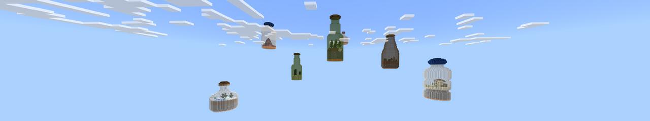 Panorama of the Minecraft Bedrock Marketplace product Bottled Skyblock created by Odyssey Builds.