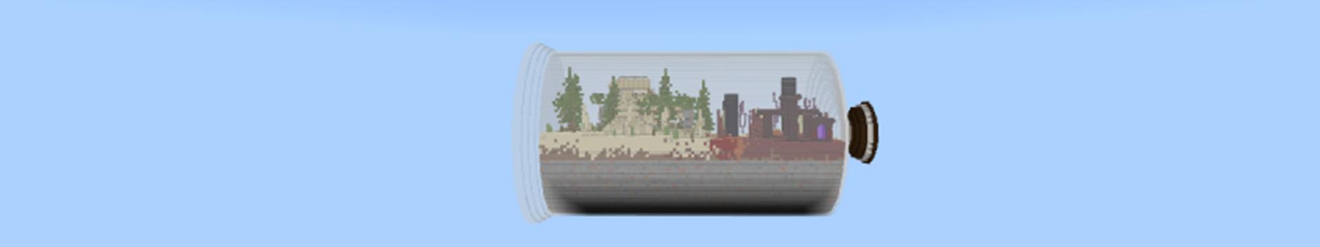 Panorama of the Minecraft Bedrock Marketplace product Bottled World created by Odyssey Builds.