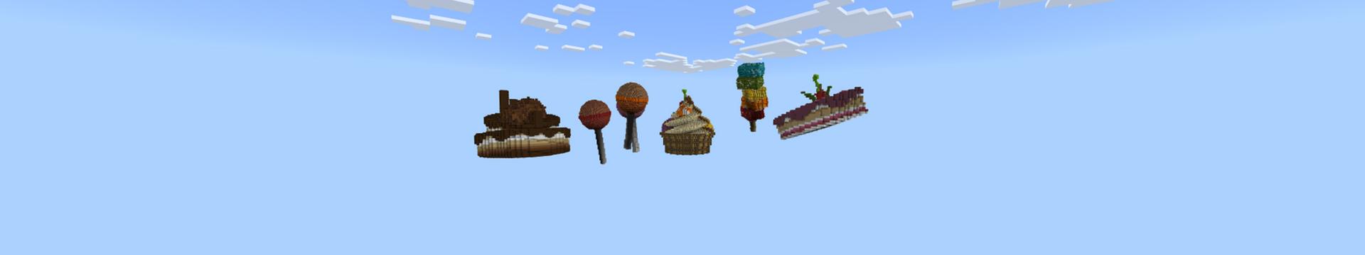 Panorama of the Minecraft Bedrock Marketplace product Candy Skyblock created by Odyssey Builds.