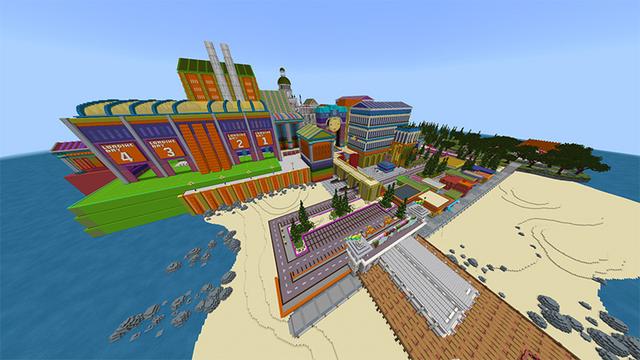 Screenshot of the Minecraft Bedrock Marketplace product Color City Mashup created by Odyssey Builds.