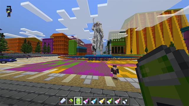 Screenshot of the Minecraft Bedrock Marketplace product Color City Mashup created by Odyssey Builds.