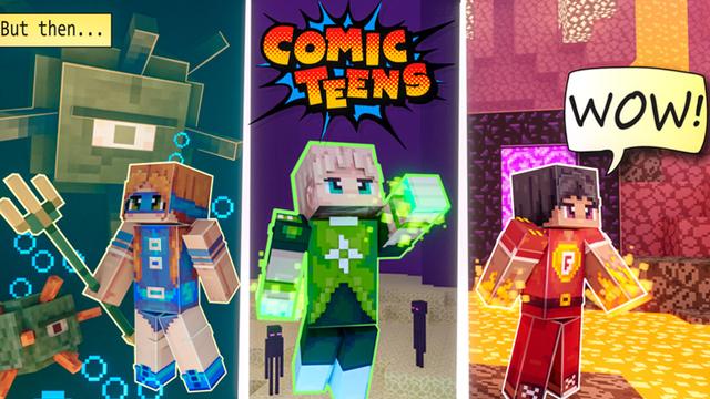 Thumbnail of the Minecraft Bedrock Marketplace product Comic Teens created by Odyssey Builds.