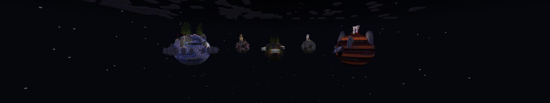 Panorama of the Minecraft Bedrock Marketplace product Cosmic Planets created by Odyssey Builds.