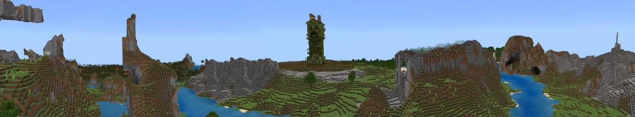 Panorama of the Minecraft Bedrock Marketplace product Creeper Base created by Odyssey Builds.