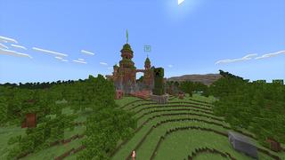 Screenshot of the Minecraft Bedrock Marketplace product Creeper Castle created by Odyssey Builds.