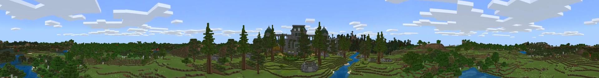 Panorama of the Minecraft Bedrock Marketplace product Creeper Temple created by Odyssey Builds.