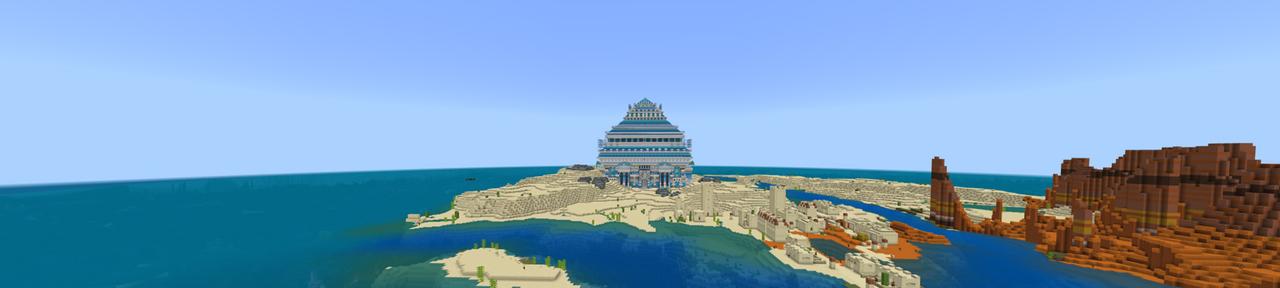 Panorama of the Minecraft Bedrock Marketplace product Crystal Pyramid created by Odyssey Builds.