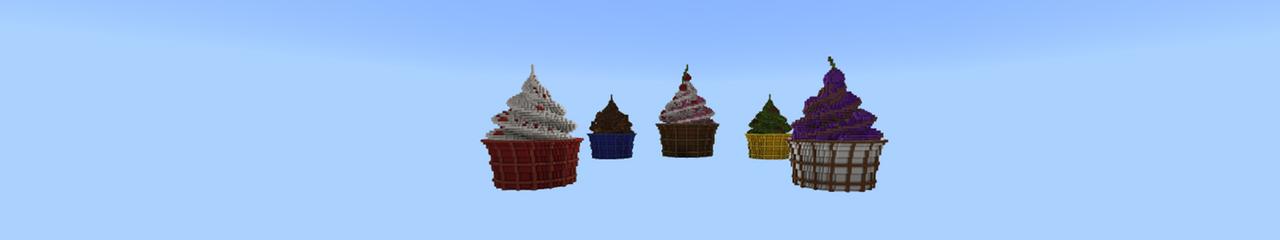 Panorama of the Minecraft Bedrock Marketplace product Cupcake Skyblock created by Odyssey Builds.