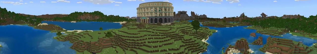Panorama of the Minecraft Bedrock Marketplace product Diamond Colosseum created by Odyssey Builds.