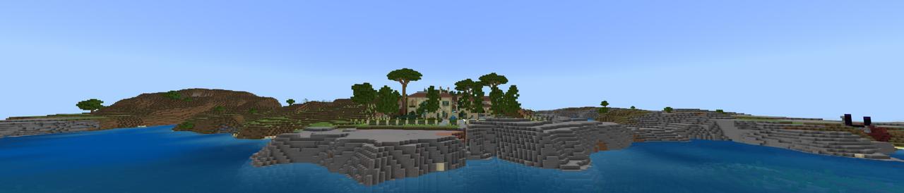 Panorama of the Minecraft Bedrock Marketplace product Diamond Lucky Blocks created by Odyssey Builds.