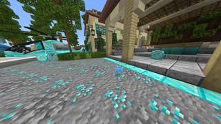 Screenshot of the Minecraft Bedrock Marketplace product Diamond Lucky Blocks created by Odyssey Builds.