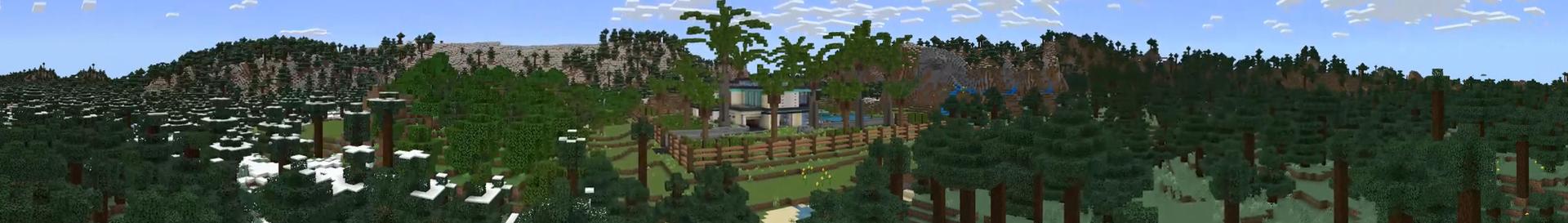 Panorama of the Minecraft Bedrock Marketplace product Diamond Mansion created by Odyssey Builds.