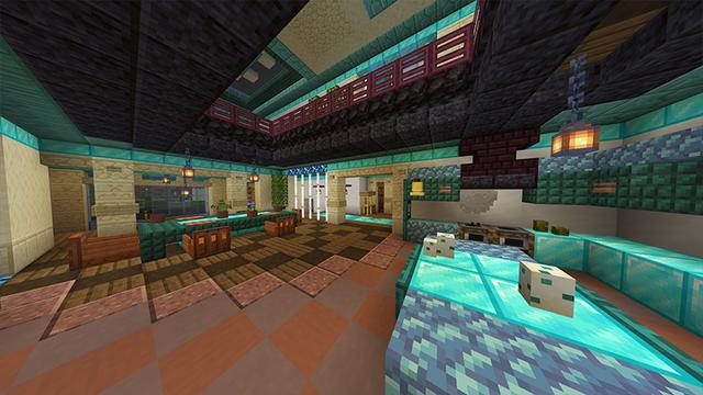 Screenshot of the Minecraft Bedrock Marketplace product Diamond Mansion created by Odyssey Builds.