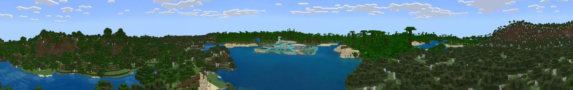 Panorama of the Minecraft Bedrock Marketplace product Diamond Ship created by Odyssey Builds.