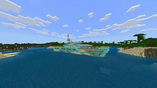 Screenshot of the Minecraft Bedrock Marketplace product Diamond Ship created by Odyssey Builds.