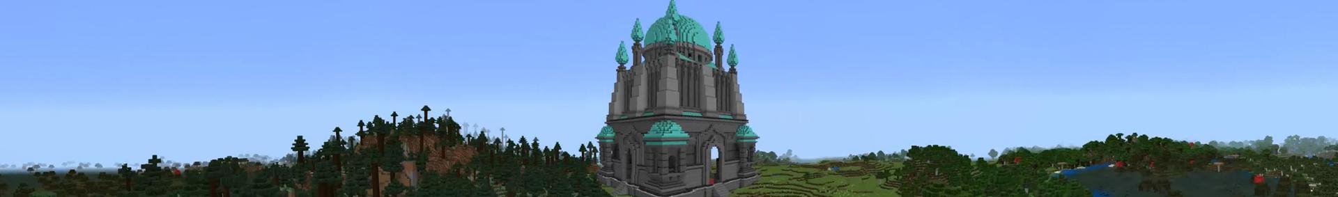 Panorama of the Minecraft Bedrock Marketplace product Diamond Shrine created by Odyssey Builds.