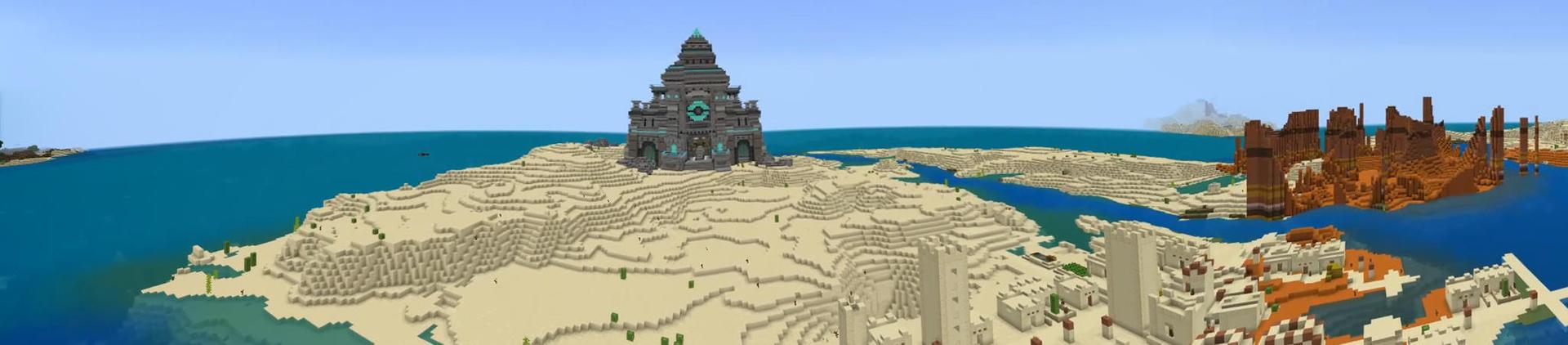 Panorama of the Minecraft Bedrock Marketplace product Diamond Tomb created by Odyssey Builds.