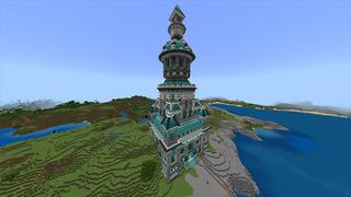 Screenshot of the Minecraft Bedrock Marketplace product Diamond Tower created by Odyssey Builds.