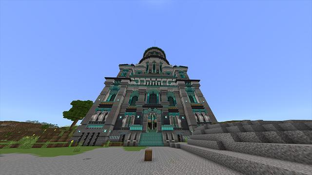 Screenshot of the Minecraft Bedrock Marketplace product Diamond Tower created by Odyssey Builds.