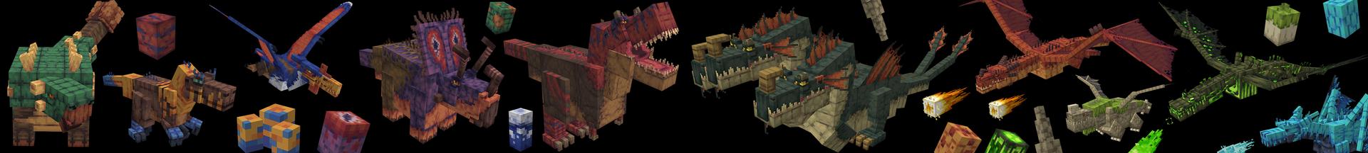 Panorama of the Minecraft Bedrock Marketplace product Dinosaurs VS Dragons created by Odyssey Builds.