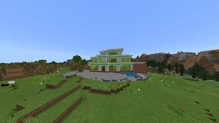 Screenshot of the Minecraft Bedrock Marketplace product Emerald Mansion created by Odyssey Builds.