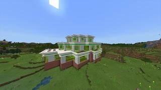 Screenshot of the Minecraft Bedrock Marketplace product Emerald Mansion created by Odyssey Builds.