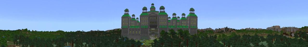 Panorama of the Minecraft Bedrock Marketplace product Emerald Palace created by Odyssey Builds.