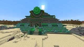 Screenshot of the Minecraft Bedrock Marketplace product Emerald Pyramid created by Odyssey Builds.