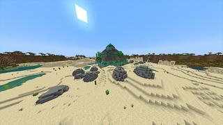 Screenshot of the Minecraft Bedrock Marketplace product Emerald Pyramid created by Odyssey Builds.