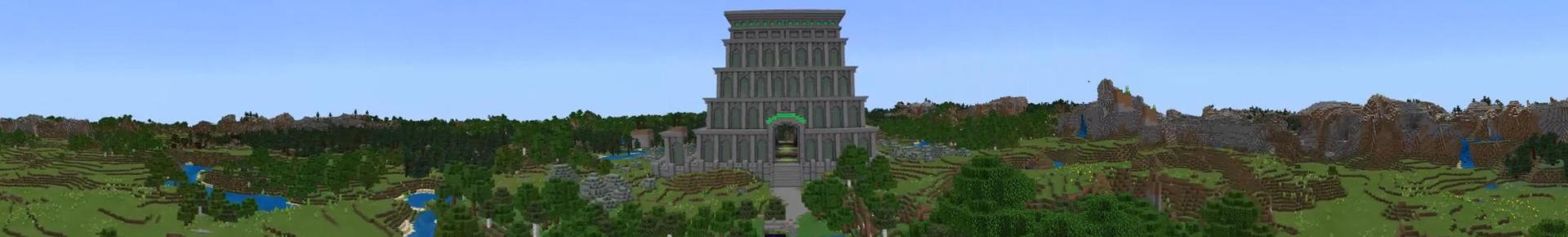Panorama of the Minecraft Bedrock Marketplace product Emerald Temple created by Odyssey Builds.