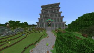 Screenshot of the Minecraft Bedrock Marketplace product Emerald Temple created by Odyssey Builds.