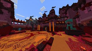 Screenshot of the Minecraft Bedrock Marketplace product Fire Castle created by Odyssey Builds.
