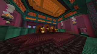 Screenshot of the Minecraft Bedrock Marketplace product Fire Castle created by Odyssey Builds.